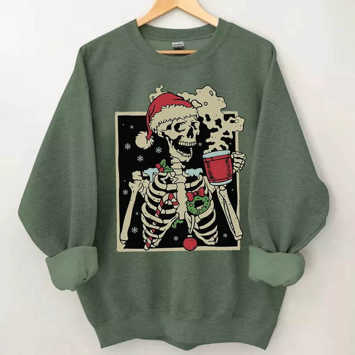 Inside Skeleton Christmas Sweatshirt, Christmas Shirt, Christmas Sweatshirt Cute, Christmas Winter Sweatshirt