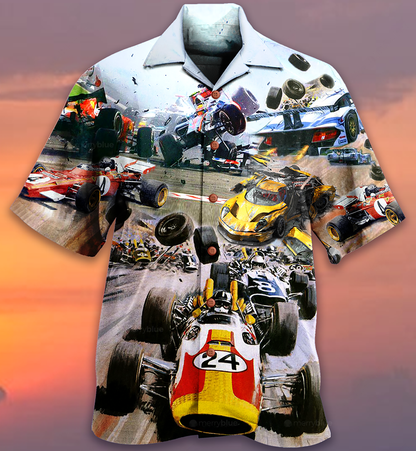 Car Racing Fast - Hawaiian Shirt-Hawaiian Shirt Gift, Christmas Gift