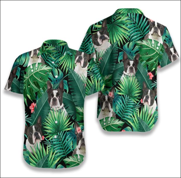 Boston Terrier Tropical Hawaiian Shirt â€“ Dnstyles,Hawaiian Shirt Gift, Christmas Gift