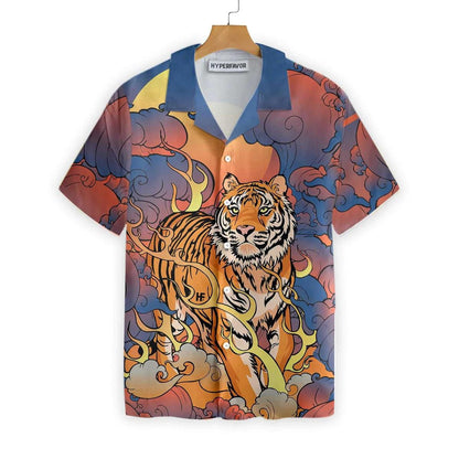 Traditional Art Oriental Powerful Tiger Hawaiian Shirt,Hawaiian Shirt Gift, Christmas Gift