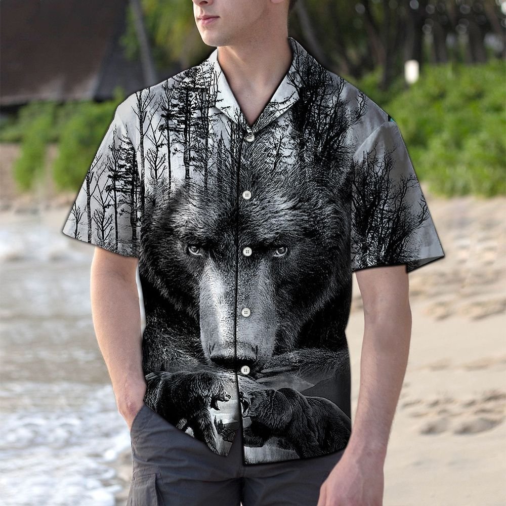 Fighting Bear - Hawaiian Shirt_Hawaiian Shirt Gift, Christmas Gift