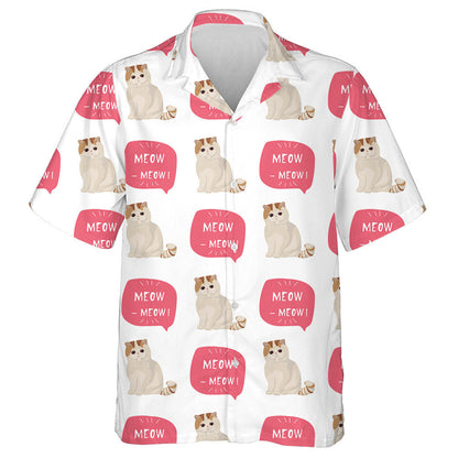 Exotic Shorthair Cat Breed And Meow Word Hawaiian Shirt, Hawaiian Shirt Gift, Christmas Gift