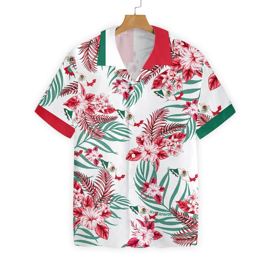 Red Mexico Proud Awesome Background Design Hawaiian Shirt,Hawaiian Shirt Gift, Christmas Gift