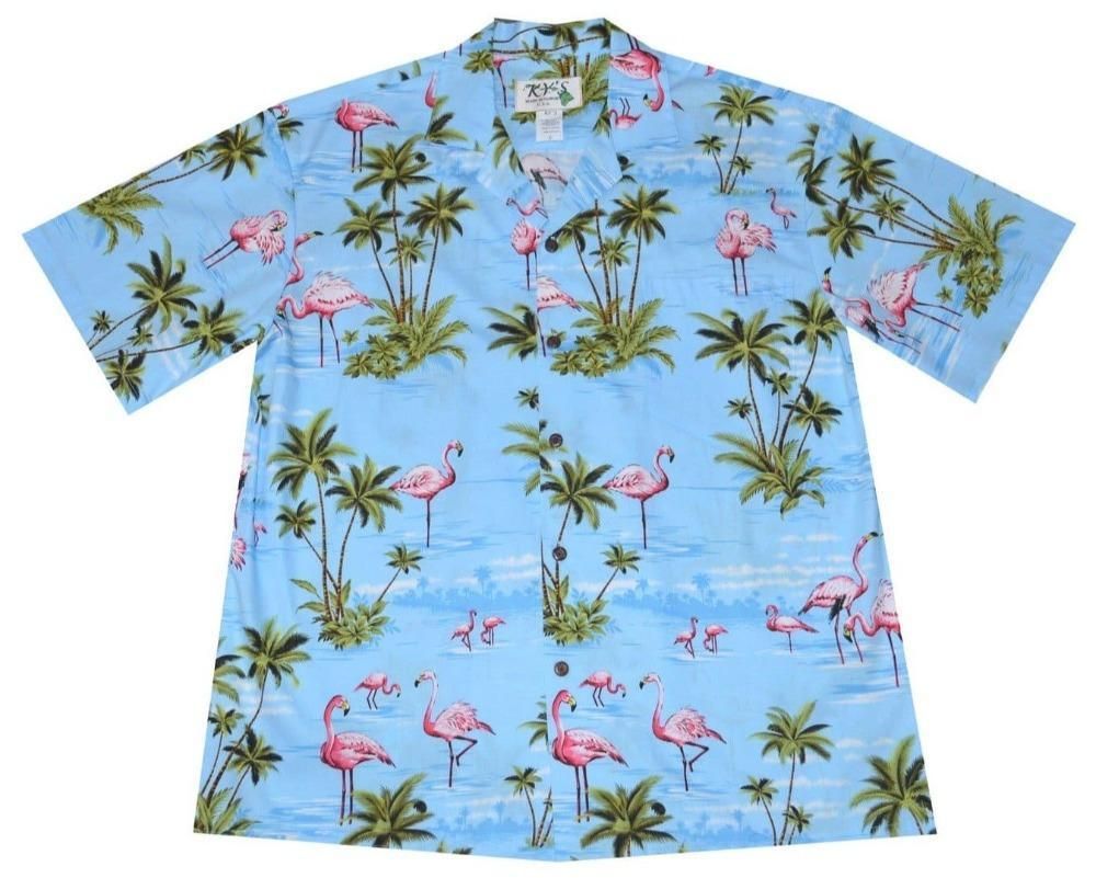 Fiabhras Flamingo Léine Aloha Haváís Shorts Haváís Beach Short Muinchille, Bronntanas Léine Haváíais, Bronntanas Nollag