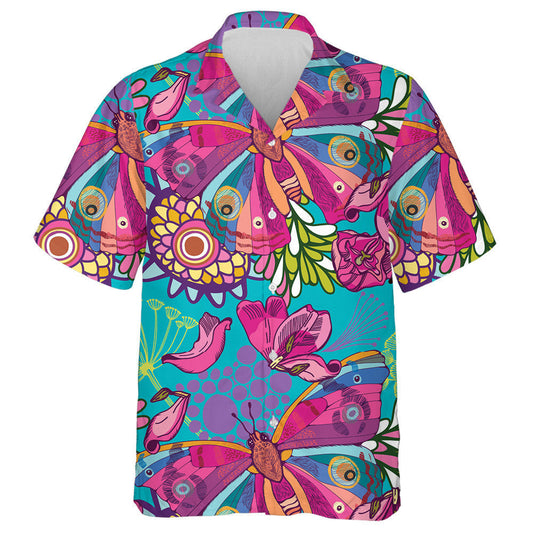 Téama Mystical Bright Samhradh Féileacáin Agus Bláthanna Léine Haváís, Bronntanas Léine Haváís, Bronntanas Nollag