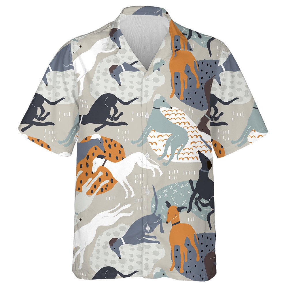 Funny Cartoon Dog Texture In Scandinavian Style Hawaiian Shirt, Hawaiian Shirt Gift, Christmas Gift