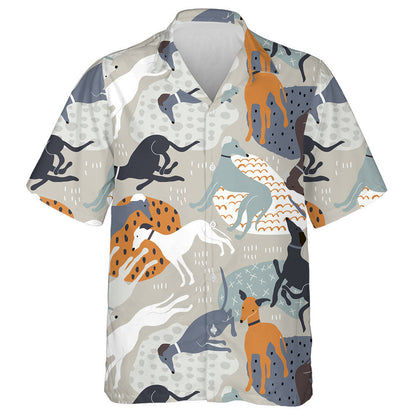 Funny Cartoon Dog Texture In Scandinavian Style Hawaiian Shirt, Hawaiian Shirt Gift, Christmas Gift