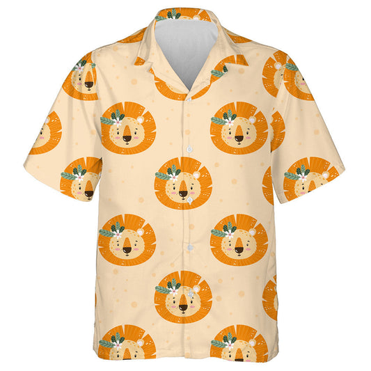 Cute Adorable Lion And Flowers On Head Hawaiian Shirt, Hawaiian Shirt Gift, Christmas Gift