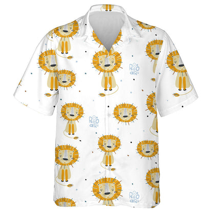 Sleeping Lion And Text On White Background Hawaiian Shirt, Hawaiian Shirt Gift, Christmas Gift