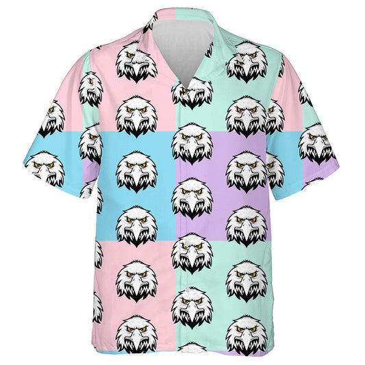 Angry Eagle Head On Pastel Color Background Hawaiian Shirt, Hawaiian Shirt Gift, Christmas Gift