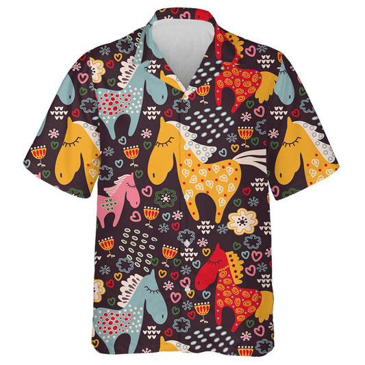 Cool Horse In The Cartoon Field Hawaiian Shirt,Hawaiian Shirt Gift, Christmas Gift
