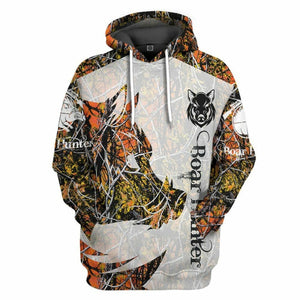 3D Boar Hunter Orange Custom Tshirt Hoodie Apparel