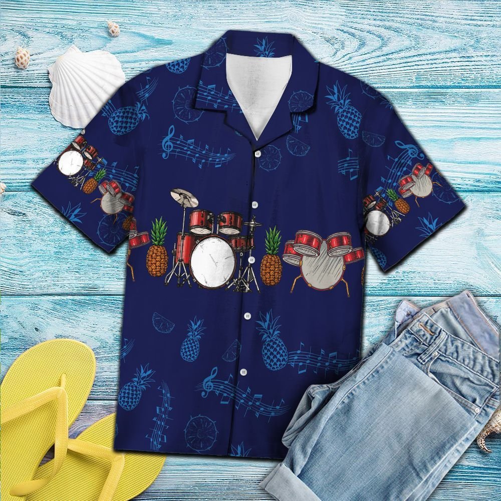 Drums Pineapple - Hawaiian Shirt_Hawaiian Shirt Gift, Christmas Gift
