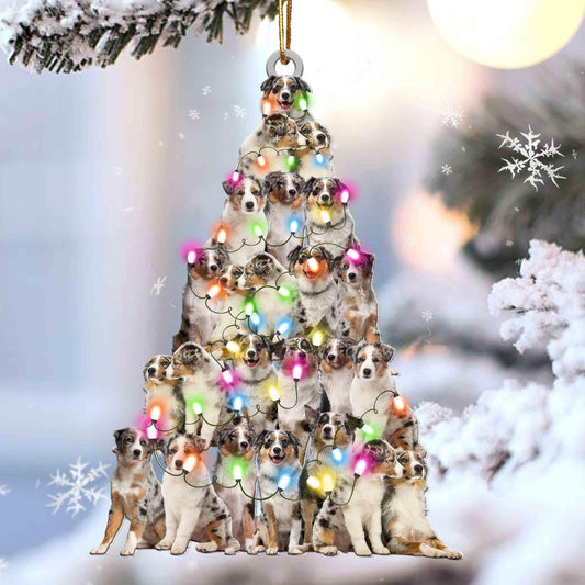Australian shepherd Lovely Tree Christmas 2 sides Ornament, Christmas Ornament Gift, Christmas Gift, Christmas Decoration