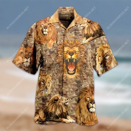 Amazing Lion Unisex Hawaiian Shirt, Hawaiian Shirt Gift, Christmas Gift