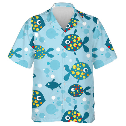 Iasc agus Bubbles Daite Daite Ar Chúlra Gorm Léine Haváí, Bronntanas Léine Haváí, Bronntanas Nollag