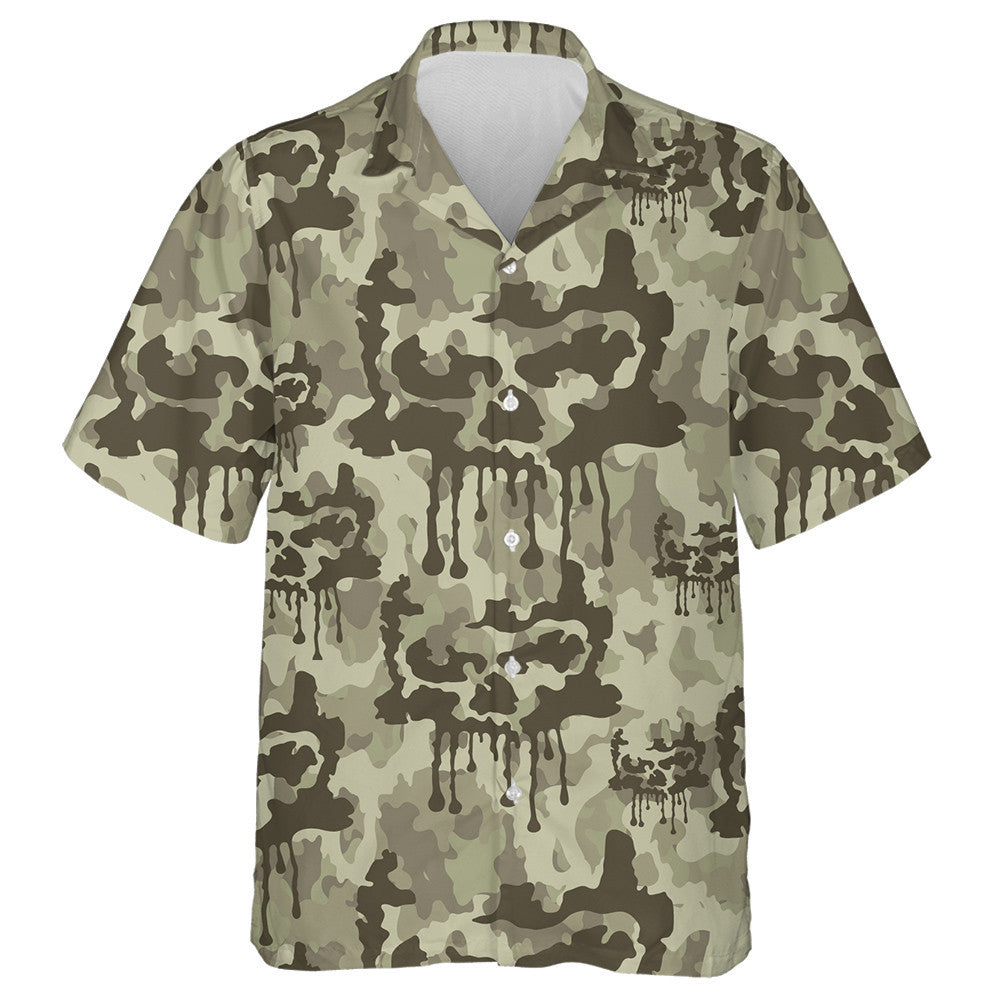 Dathanna Glasa ag Leáphointe Péinteáil Camo Le Skulls Patrún Léine Haváís , Bronntanas Léine Haváís, Bronntanas Nollag