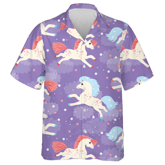 Horses Running Across With Clouds And Stars Hawaiian Shirt, Hawaiian Shirt Gift, Christmas Gift