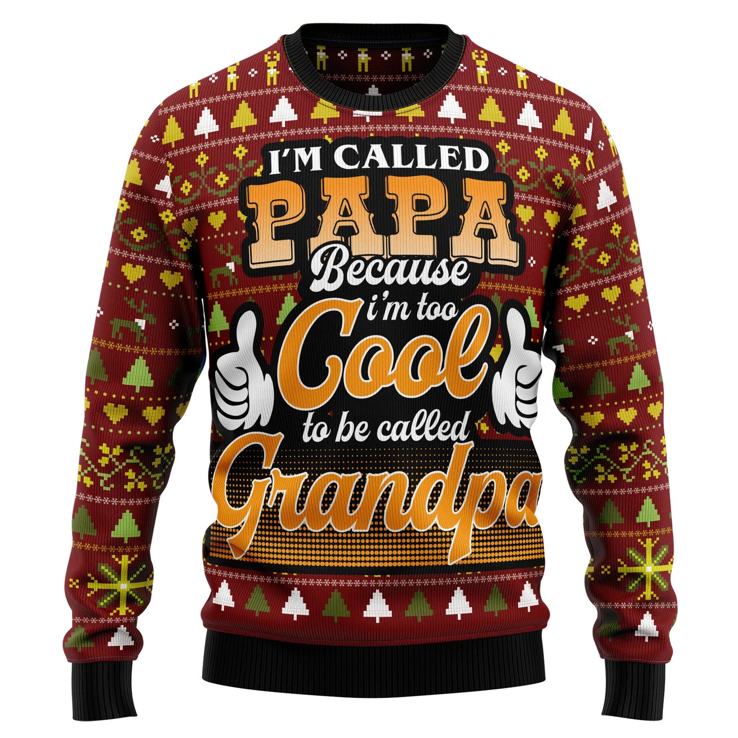Too Cool To Be Called Grandpa Ugly Christmas Sweater, Christmas Gift,Gift Christmas 2024