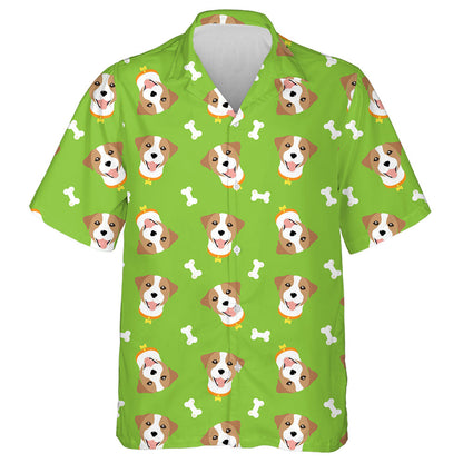 Cheerful Dog Breed Jack Russell With Bones Hawaiian Shirt, Hawaiian Shirt Gift, Christmas Gift