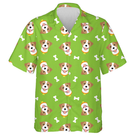Cheerful Dog Breed Jack Russell With Bones Hawaiian Shirt, Hawaiian Shirt Gift, Christmas Gift