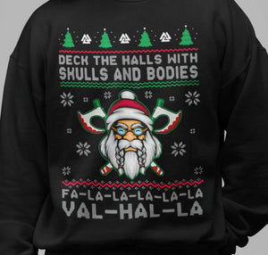 Viking Deck The Halls With Skulls And Bodies T-shirt, Fa La La Vahalla Funny T-shirt Viking Family Gift Idea
