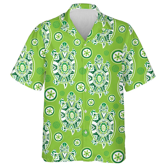 Turtles And Jellyfish On A Dark Blue Hawaiian Shirt, Hawaiian For Gift
