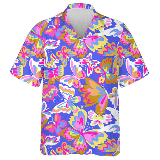 Teibí Colorful Le Féileacáin Maisiúla Cúlra Léine haváí, Bronntanas Léine Haváís, Bronntanas Nollag