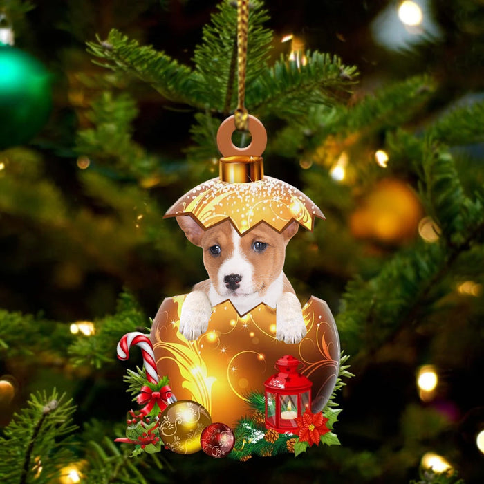 Basenji In Golden Egg Christmas Ornament, Pet Love Gift, Christmas Ornament, Christmas Gift-1
