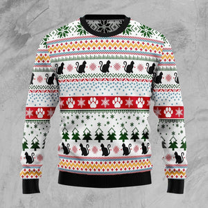 Black Cat Pattern Ugly Christmas Sweater,Christmas Gift,Gift Christmas 2022
