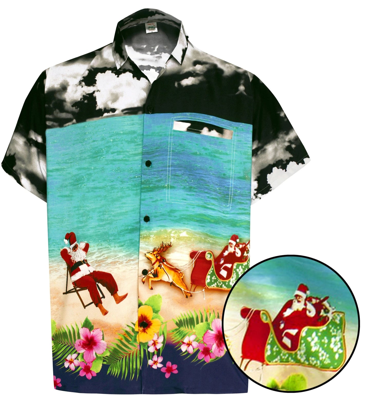 Resting Santa The Blooming Season Design Hawaiian Shirt,Hawaiian Shirt Gift, Christmas Gift