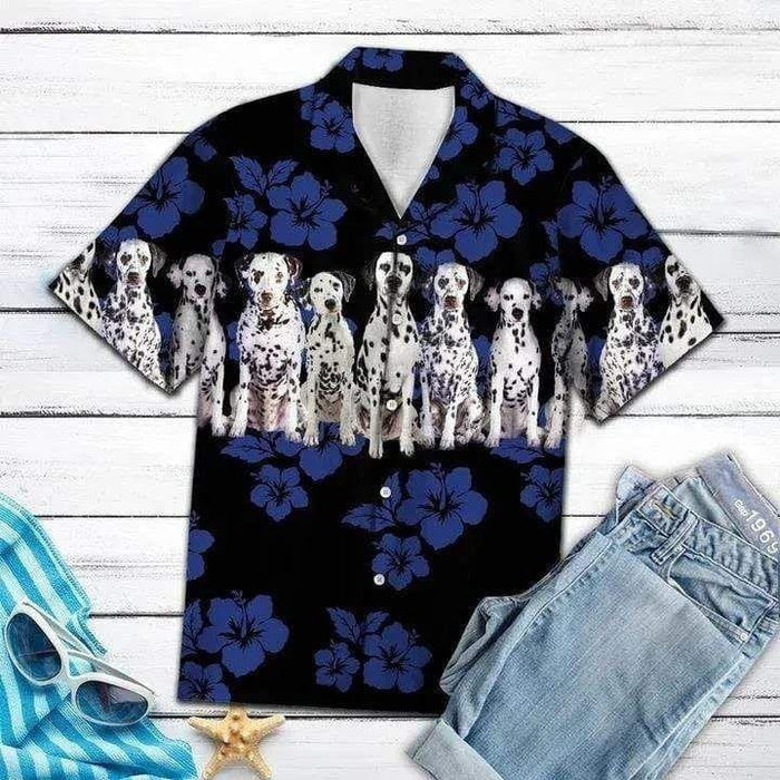 Amazing Dalmatian Dog Paw Christmas Vintage Style Design Hawaiian Shirt, Hawaiian Shirt Gift, Christmas Gift