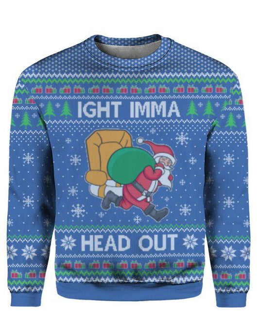 Ight Imma Ceann Amach Geansaí Nollag Greannmhar Daidí na bhFear &amp; Mná Fásta , Geansaí Gránna Nollag , Bronntanas Nollag , Bronntanas Nollag 2024