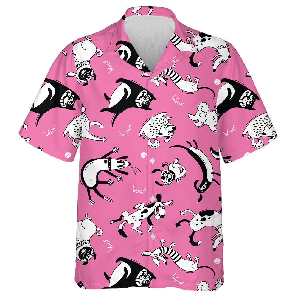 Playing Dogs Mongrels And Other Breeds Hawaiian Shirt,Hawaiian Shirt Gift, Christmas Gift