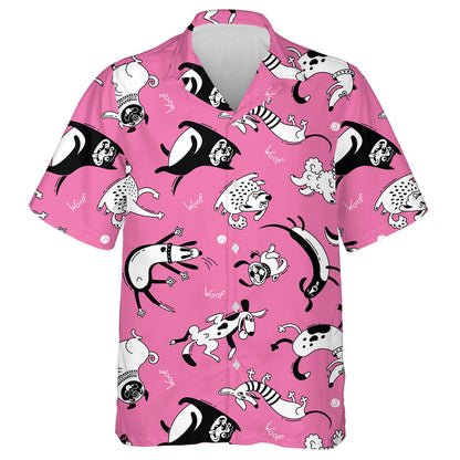 Playing Dogs Mongrels And Other Breeds Hawaiian Shirt,Hawaiian Shirt Gift, Christmas Gift