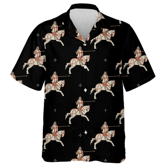 Ridirí Meánaoise ag Marcaíocht ar Chapall Agus Crosa Beaga Léine Haváís, Bronntanas Léine Haváís, Bronntanas Nollag