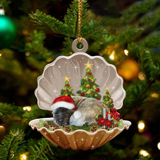 Cute Cairn Terrier Sleeping in Pearl Dog Christmas Ornament Flat Acrylic, Christmas Gift,Christmas Decoration