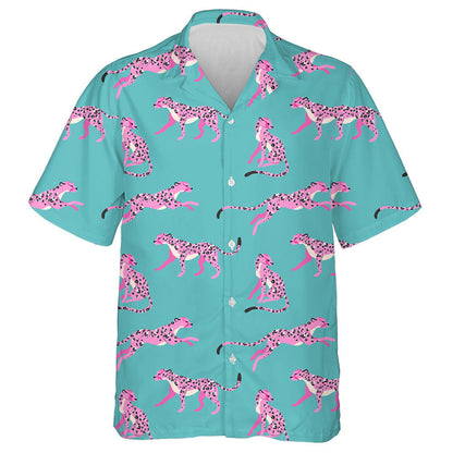 Trendy Pink Leopard Modern Wild Animal Hawaiian Shirt, Hawaiian Shirt Gift, Christmas Gift