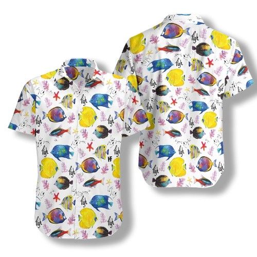 Colorful Fish Hawaiian Shirt, Hwaiian For Gift