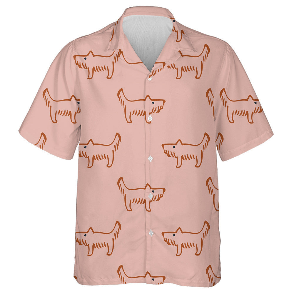 Cinnamon Dogs On Blush Red Background Hawaiian Shirt, Hawaiian For Gift