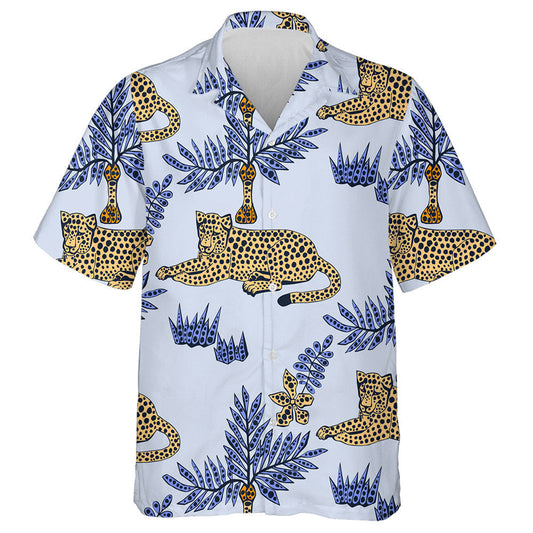 Liopard Fiáine Coimhthíocha Lámhtharraingthe agus Léine Haváís Duilleog Ghorm, Bronntanas Léine Haváíais, Bronntanas Nollag