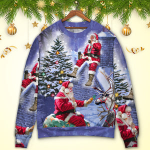 Christmas Santa Claus Story Night Christmas Is Coming Art Style Ugly Christmas Sweater, Christmas Gift, Gift Christmas 2024