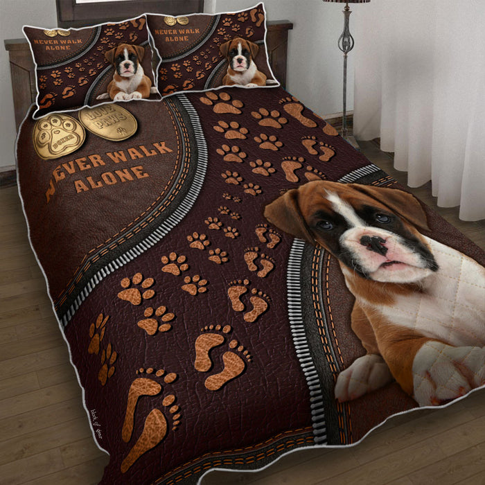 Boxer Dog - Never Walk Alone Quilt Bedding Set Bedroom Set Bedlinen,Bedding Christmas Gift,Bedding Set Christmas
