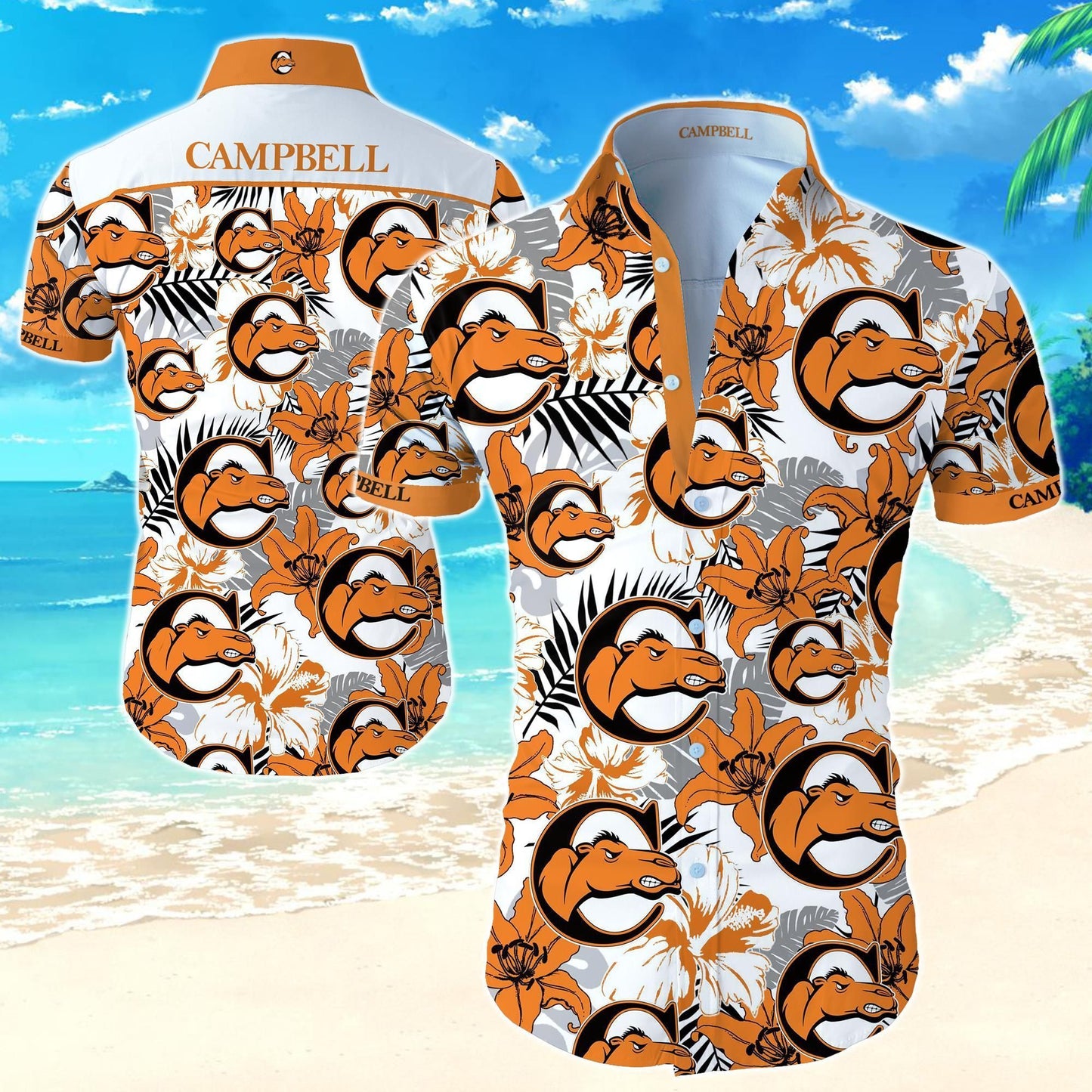Campbell Fighting Camels Hawaiian Shirt- Hawaiian Shirts -Hawaiian Shirt Gift, Christmas Gift