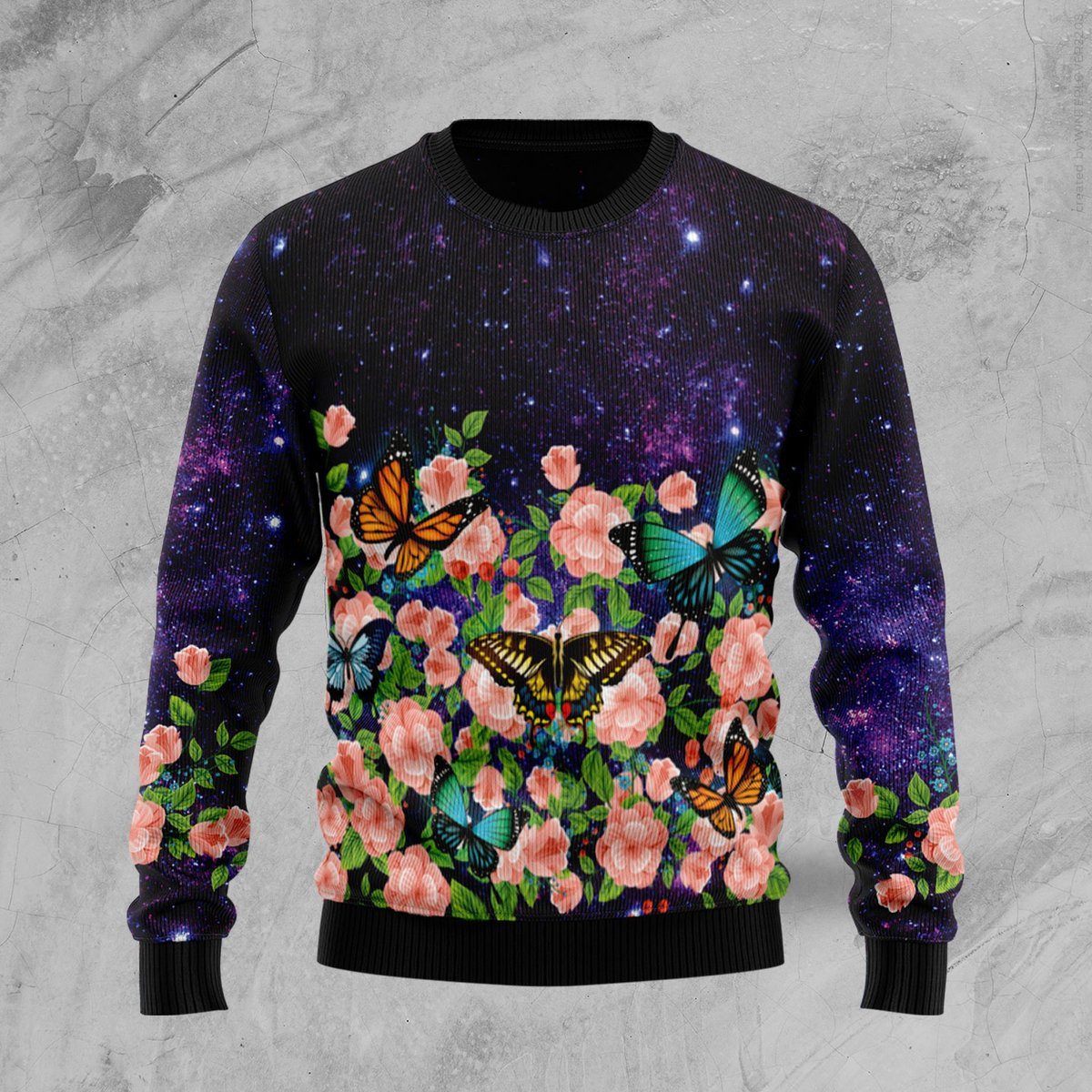 Butterfly Flowers Ugly Christmas Sweater, Christmas Ugly Sweater,Christmas Gift,Gift Christmas 2022