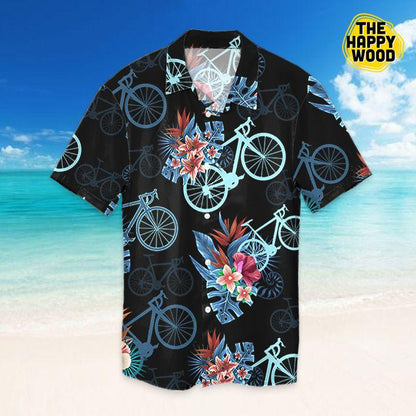 Bicycle Black Hawaiian Hawaii Shirt,Hawaiian Shirt Gift, Christmas Gift