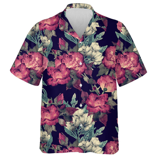 Uiscedhath Pretty Pink Rose White Floral Art Design Léine Haváís, Bronntanas Léine Haváís, Bronntanas Nollag