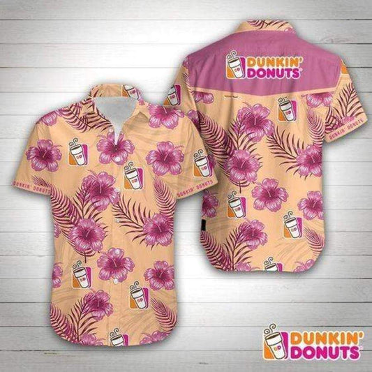 Léinte Aloha Aloha Haváís Dunkin Donuts Shorts Haváís Gearr muinchille Trá, Bronntanas Léine Haváís, Bronntanas Nollag