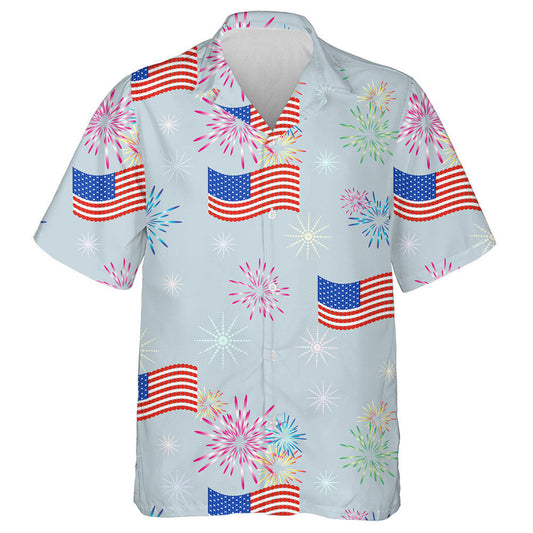 Cheer For Independence Day With Colorful Fireworks Pattern Hawaiian Shirt, Hawaiian Shirt Gift, Christmas Gift