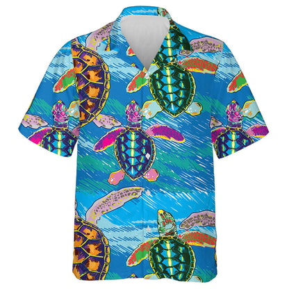 Little Sea Turtles Crawl To The Water Hawaiian Shirt, Hawaiian Shirt Gift, Christmas Gift